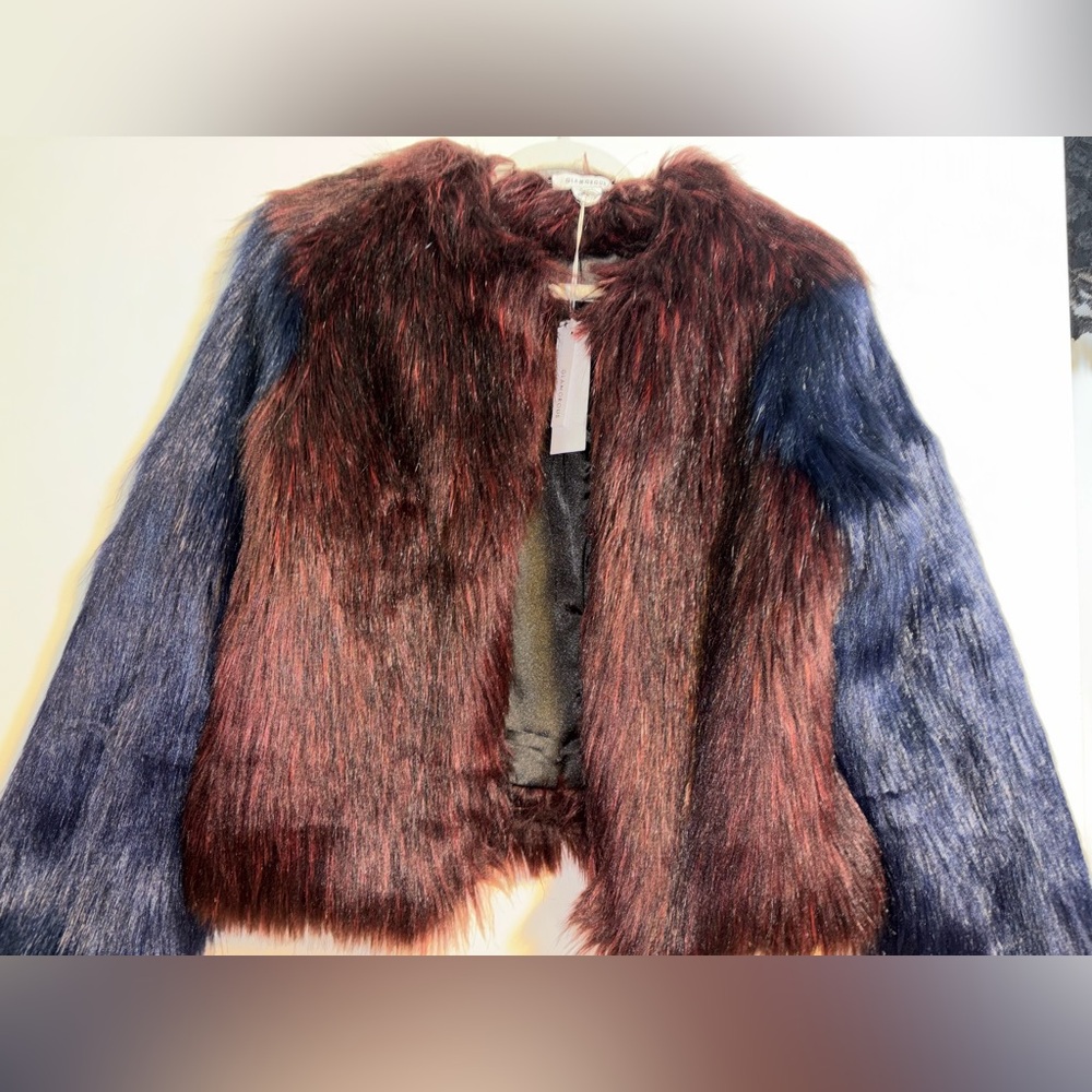 NWT faux fur Nordstrom jacket- fully lined, whimsigoth, eclectic, goth holiday